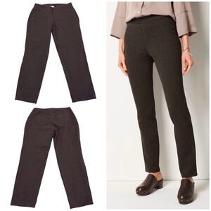 J. Jill Ponte Slim Leg Pull On Pants In Dark Brown Size Medium